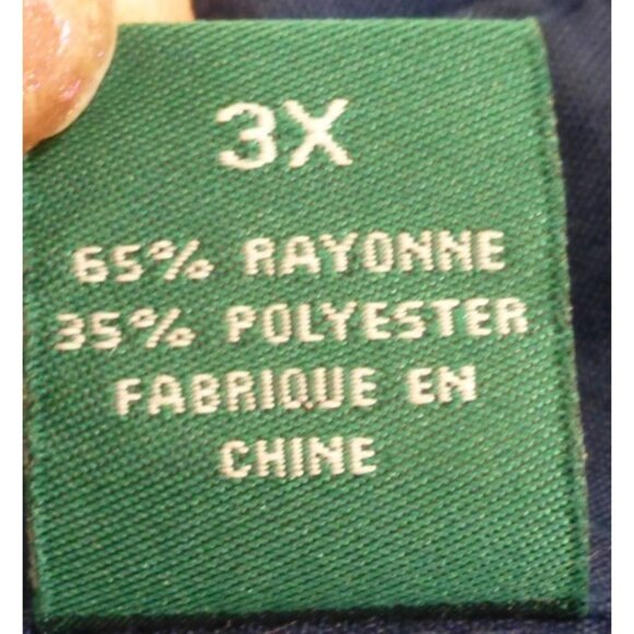 Vintage Cubavera Navy Blue & Cream Retro Bowling Style Button Up Shirt 3X - Picture 4 of 7